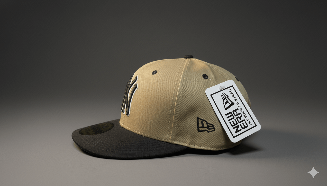 Gorra New Era 59FIFTY New York Yankees Beige con Visera Negra
